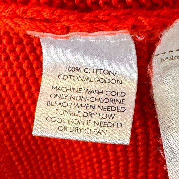 Loft Red Texured Weave Whipstiched Long Sleeve Cotton Sweater - Size Large - Picture 6 of 6